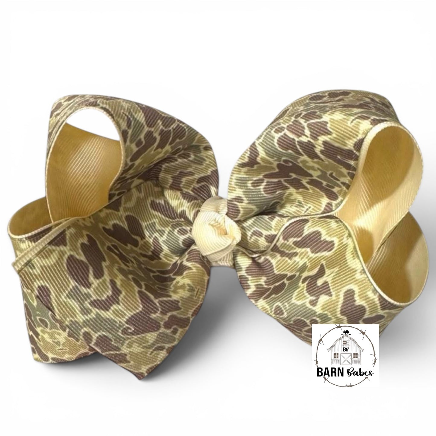 Green Camo Bow • Alligator Clip 5INCH