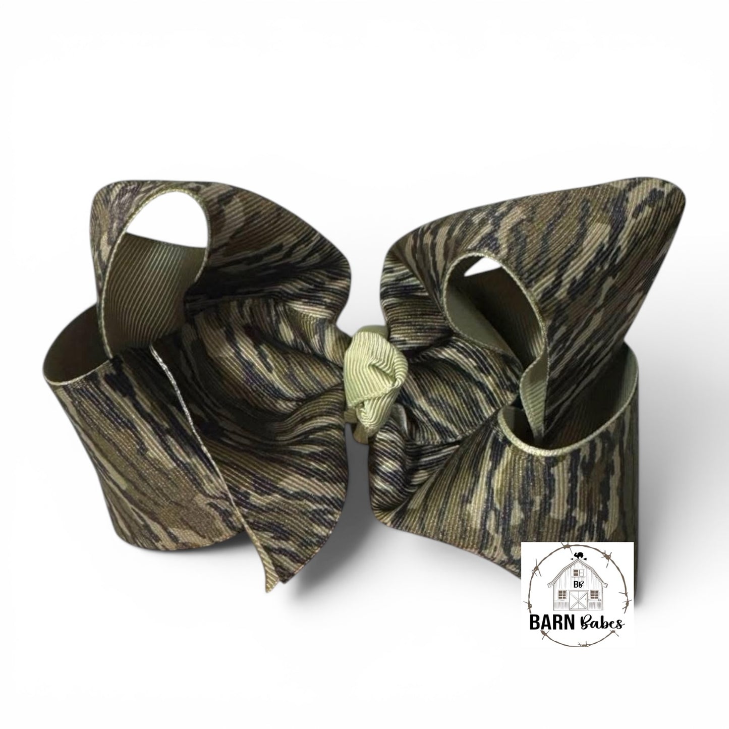 Brown Camo Bow • Alligator Clip 5INCH