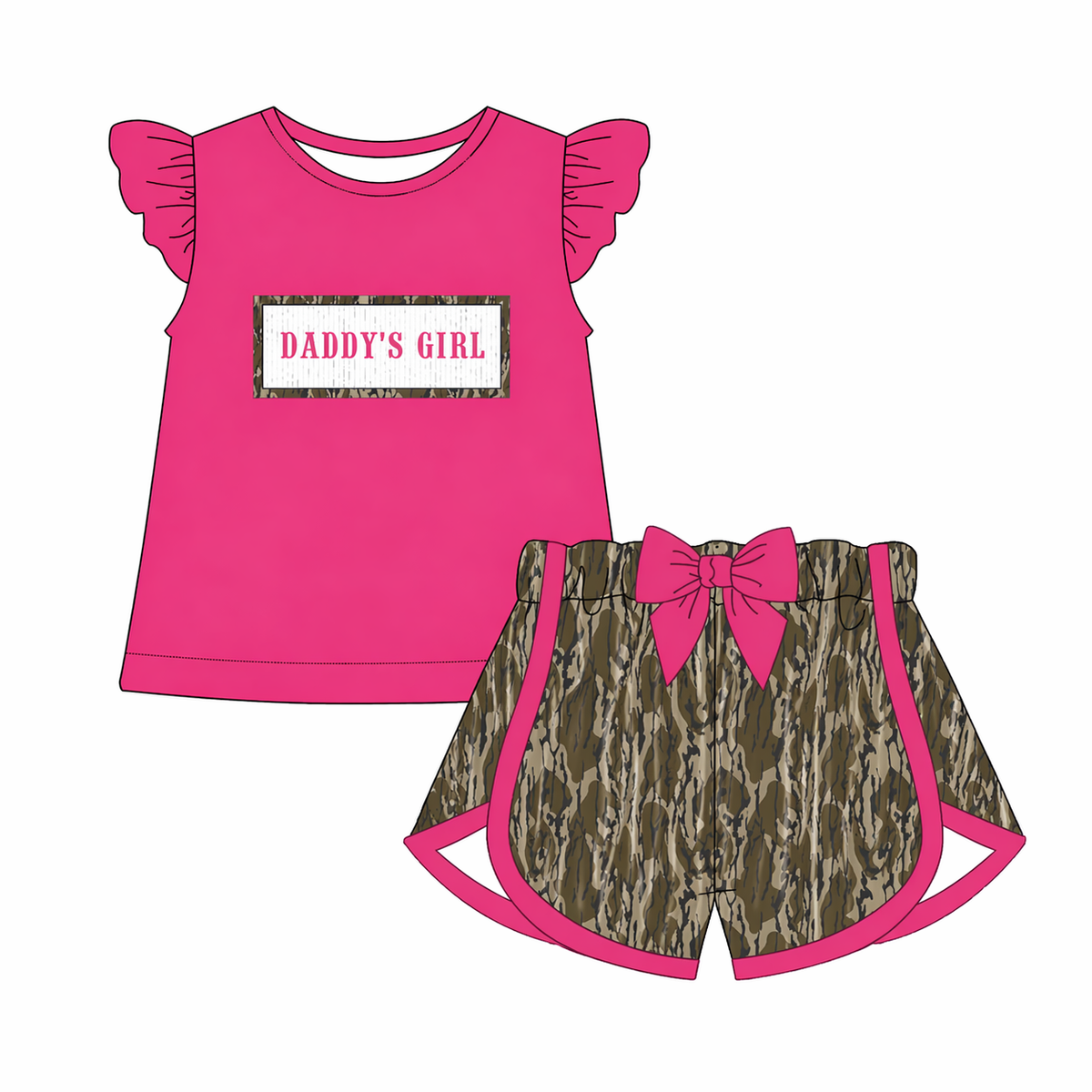 PINK & CAMO DADDYS GIRL MACHINE SMOCK