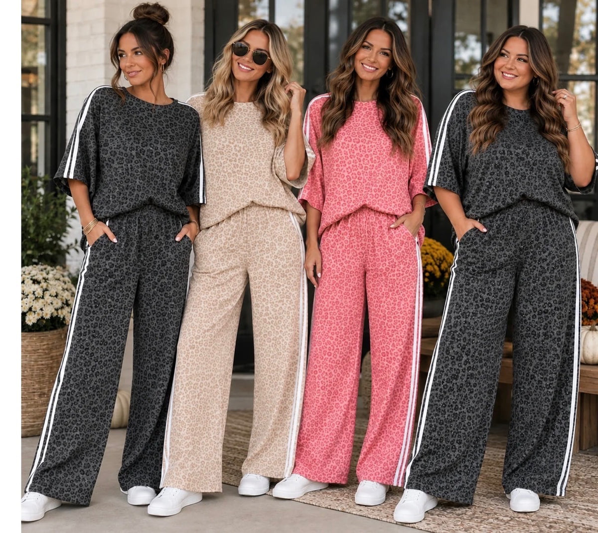 Leopard Varsity Stripes Set