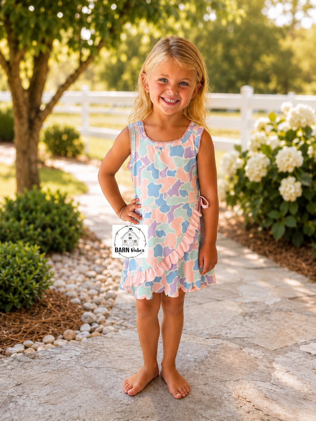 COASTAL CAMO ATHLETIC DRESS WITH SHORTS - 5/6